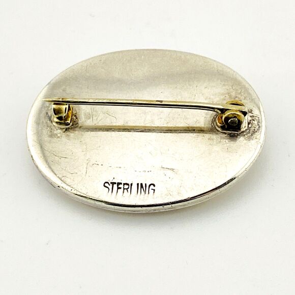 Fabulous Mother of Pearl Cameo Sterling Silver Brooch Pin Antique Victorian - Picture 7 of 7